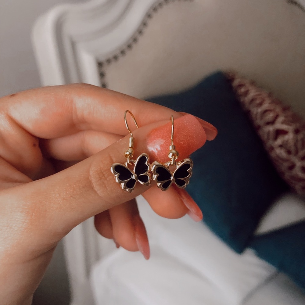Black Butterfly Earrings